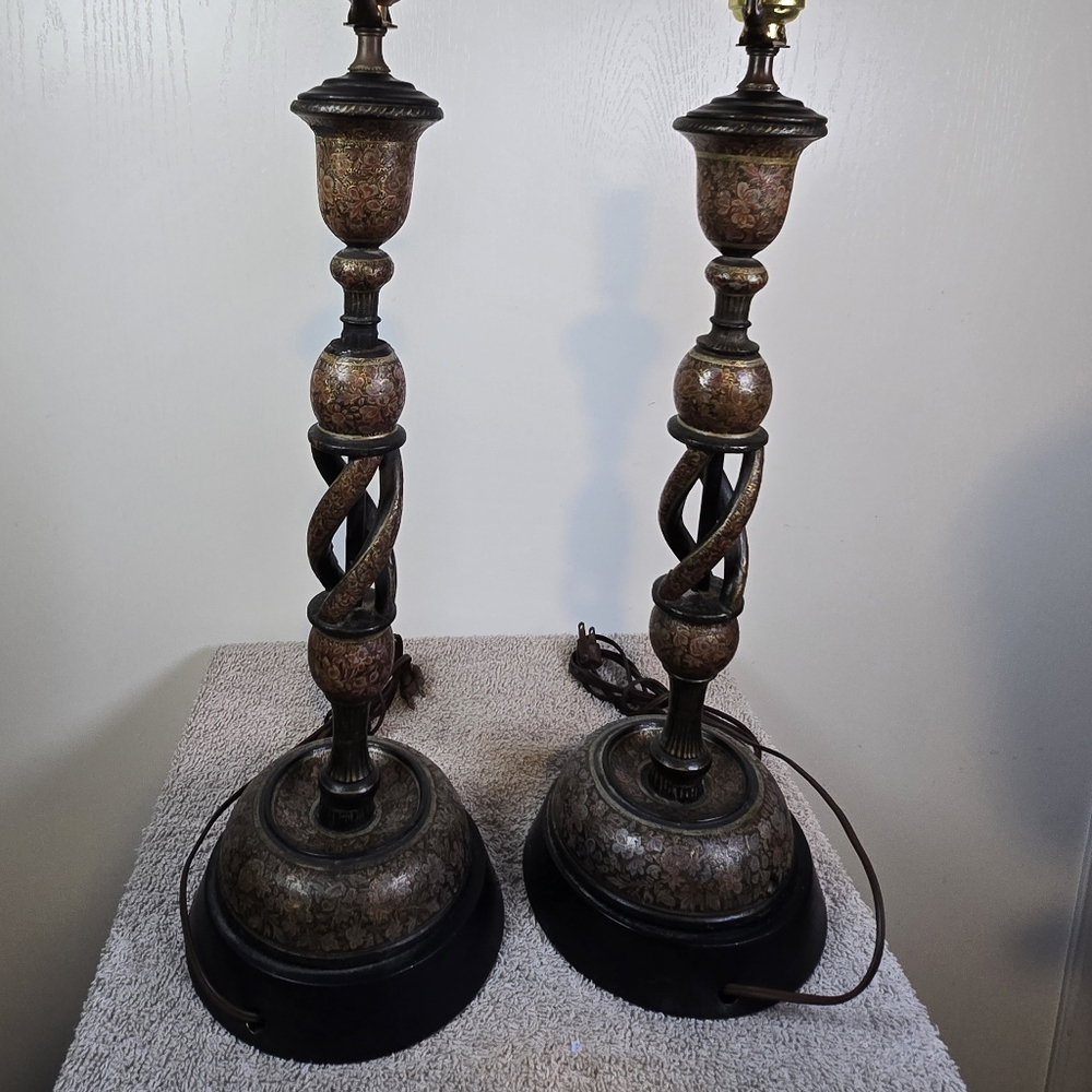 Vintage Kashmiri Table Lamps